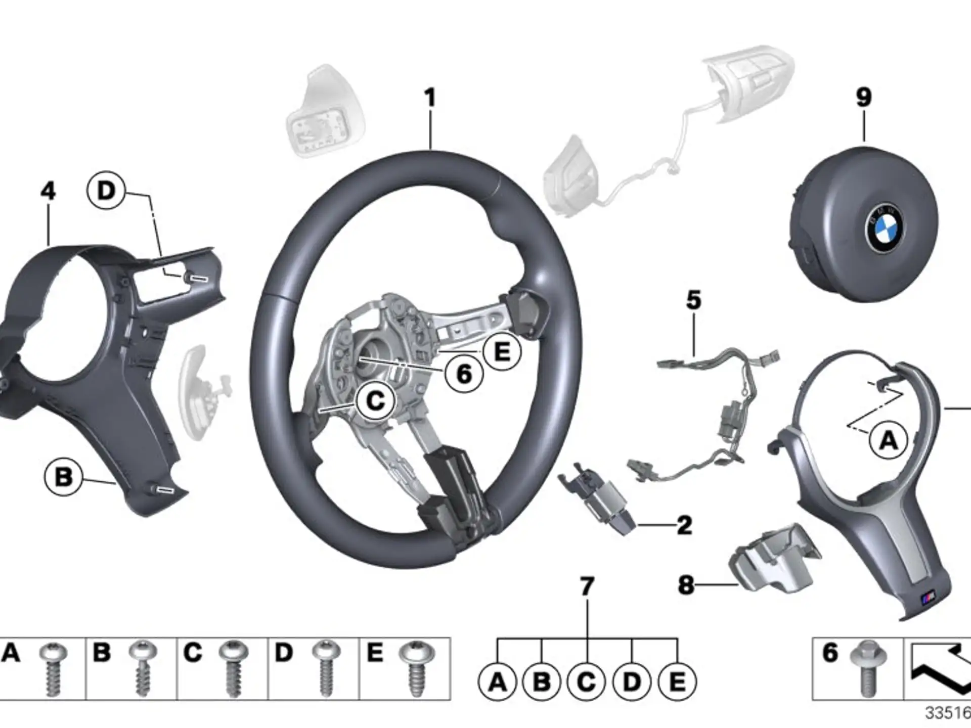 BMW Dekorblende Lenkrad F06 F10 F12 F13 F80 F82 F83 F87 F87N 32307846029