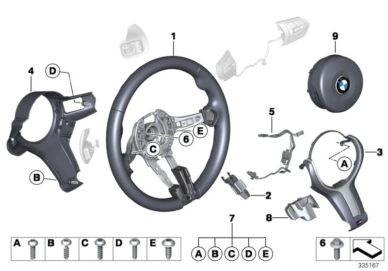 BMW Abdeckung Lenkrad hinten F80 F82 F83 F87 F87N 32307848269