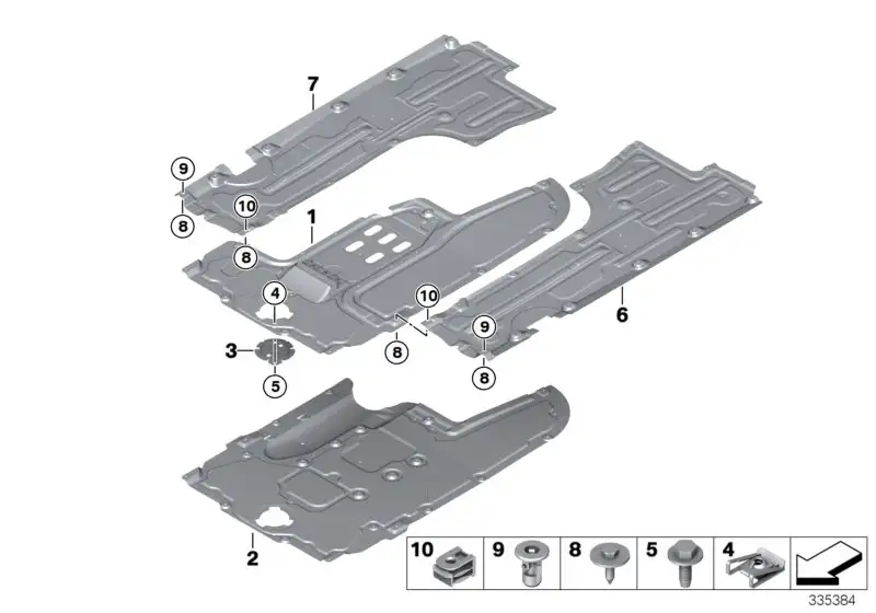 BMW Unterbodenverkleidung Mitte F01 F02 F06 F07 F10 F11 F13 51757