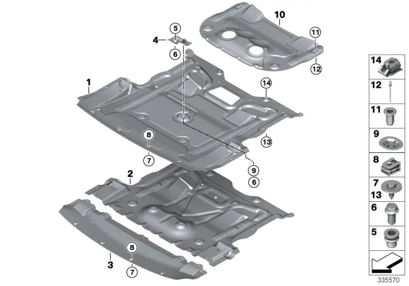 BMW Motorraumabschirmung Unterfahrschutz F07 F10 F11 51757267536