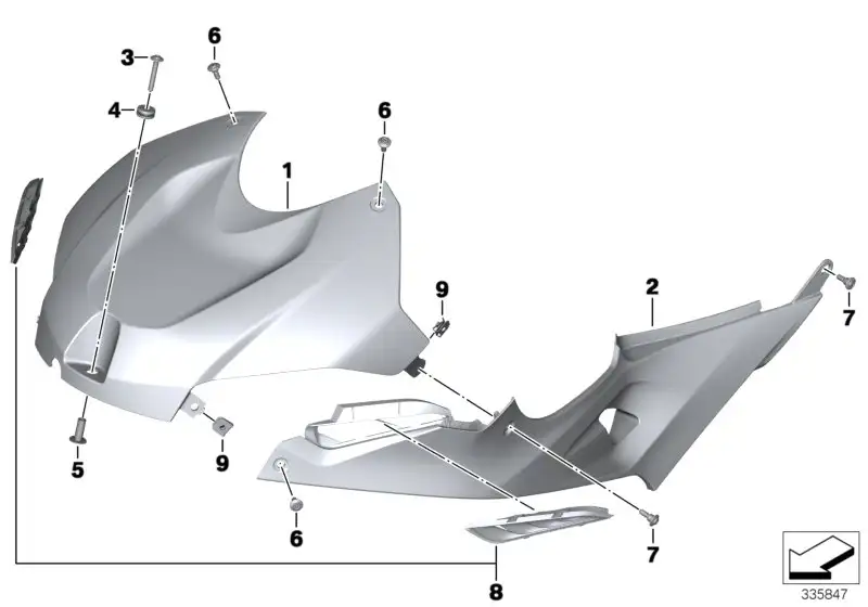 BMW Tankverkleidung links K46 K47 46638540893 - Bildposition 02