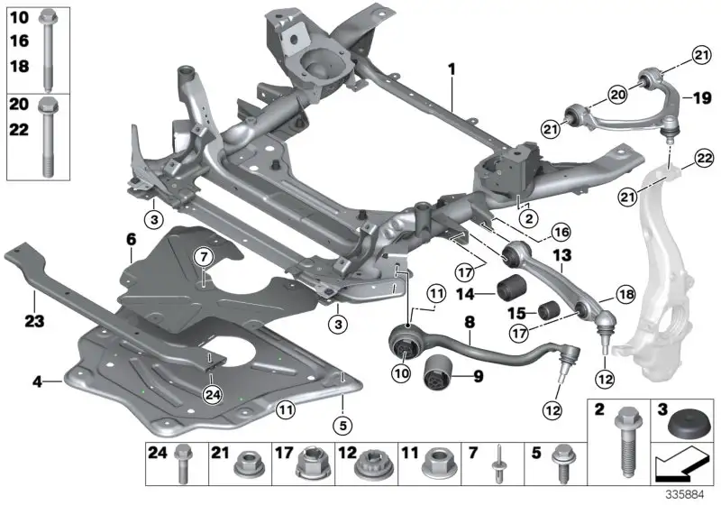 BMW Zugstrebe mit Gummilager links F85 F86 31127850159