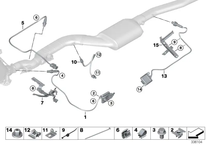 BMW Halter Kabel NOX / Sensor PM 13628570041 - Bildposition 15