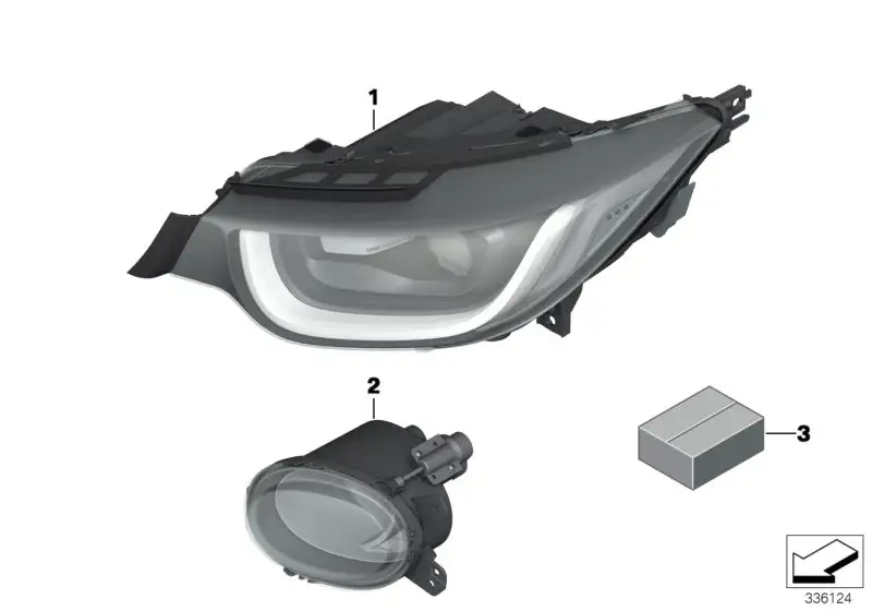 BMW Scheinwerfer Halogen links I01 63117345009
