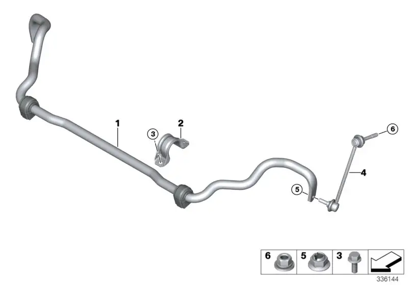 BMW Stabilisator mit Gummilager vorn 31356863402