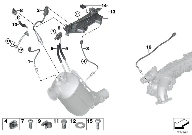 BMW Abgastemperatursensor G01 G02 G05 G11 G12 G14 G15 G16 G20 G21
