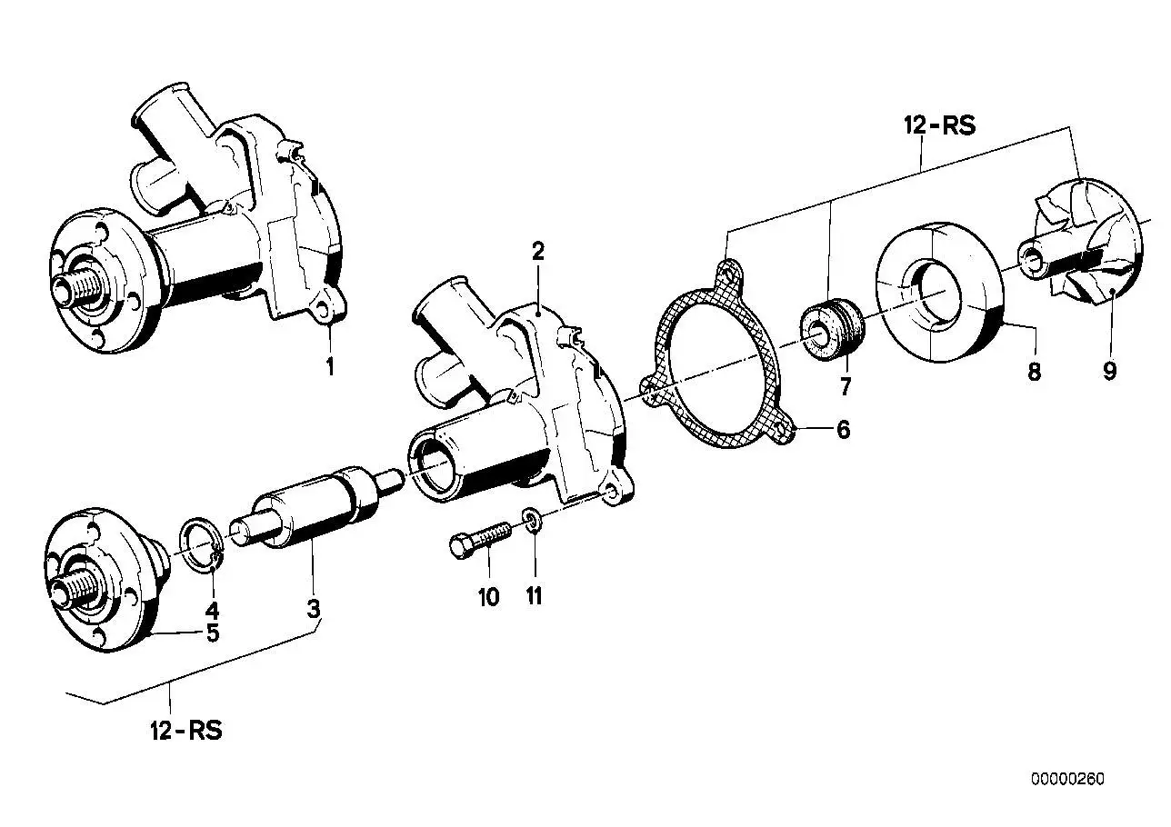 BMW Wasserpumpe E21 E28 E30 11519071561 - Bildposition 01