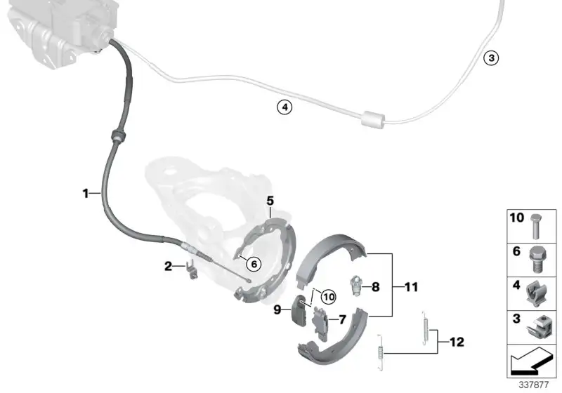 BMW Bowdenzug Feststellbremse links F15 F16 F85 F86 34436870191