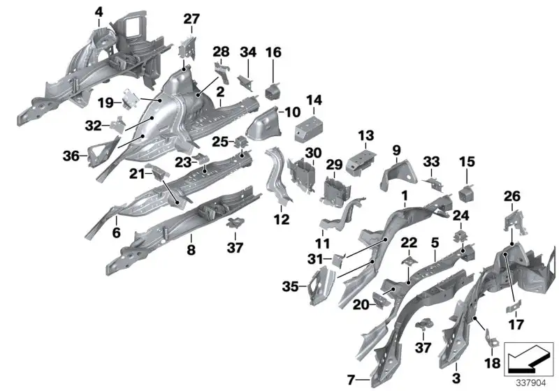 BMW Radhaus hinten innere Hälfte rechts 41007297874 - Bildpositio