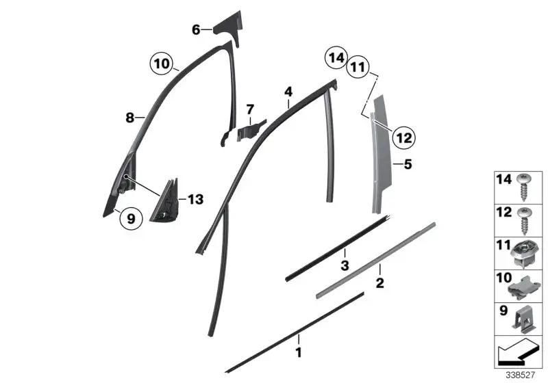 BMW Blende B-Säule aussen rechts E84 51332990312