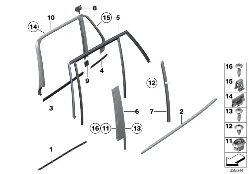 BMW Schachtabdeckung Tür aussen hinten re. E84 51352990316