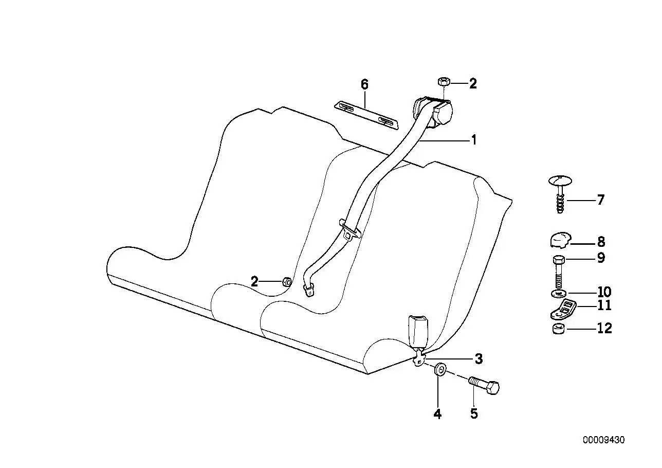 BMW Obergurt hinten 72118173630 - Bildposition 01