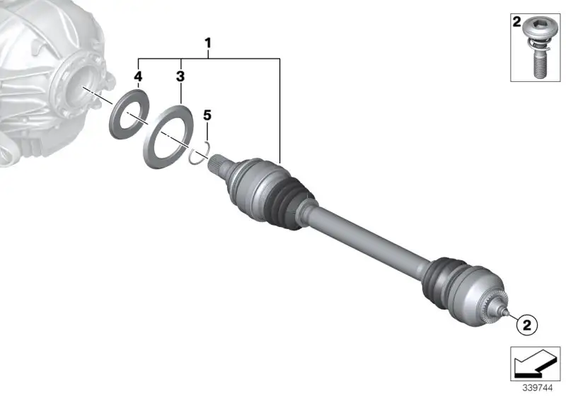 BMW Abtriebswelle links F06 F10 F12 F13 33212284115