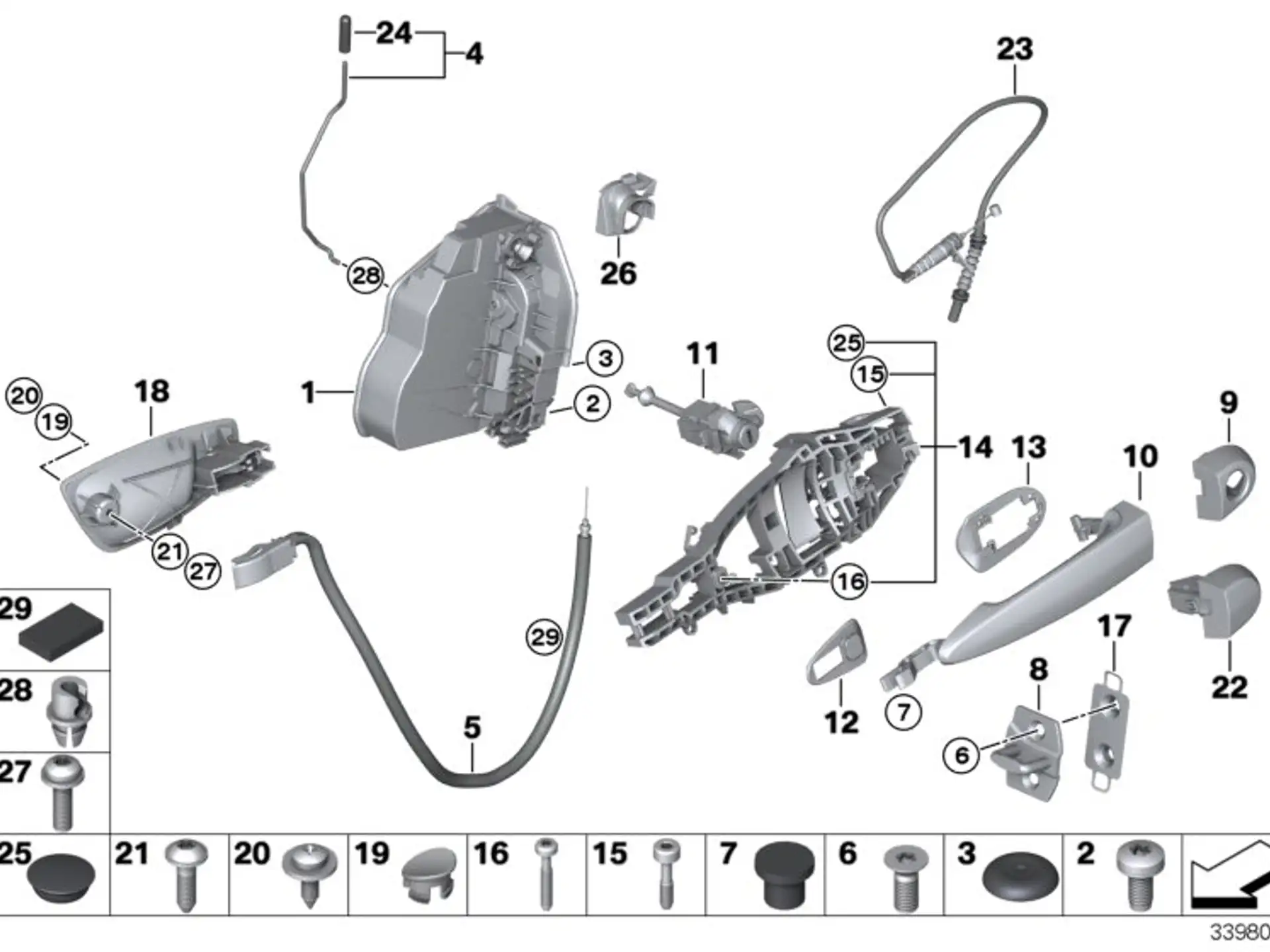 BMW Systemschloss rechts E60 E61 E70 E72 E81 E82 E83 E84 E87 E90 E91 E92 F01 F02 F04 F07 F10 F11 F20 F21 F22 F23 F25 F30 F31 F32 F33 F34 F36 F80 F82 F83 F87 F87N R60 R61 51217229458