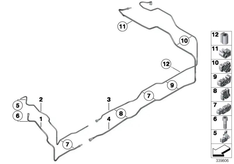 BMW Vorlaufleitung vorn F01 F02 F04 16127474636
