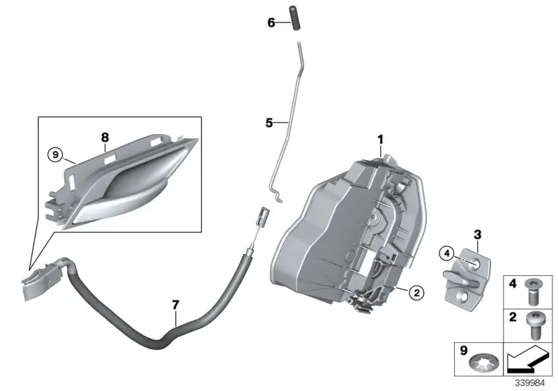 BMW Betätigungsstange Tür hinten links E84 51222990435 - X1 E84