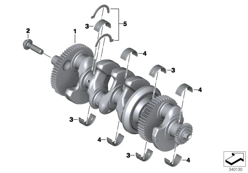 BMW Hauptlagerschale mit Nut / grün K42 K46 K47 K49 K67 K69 11218520163