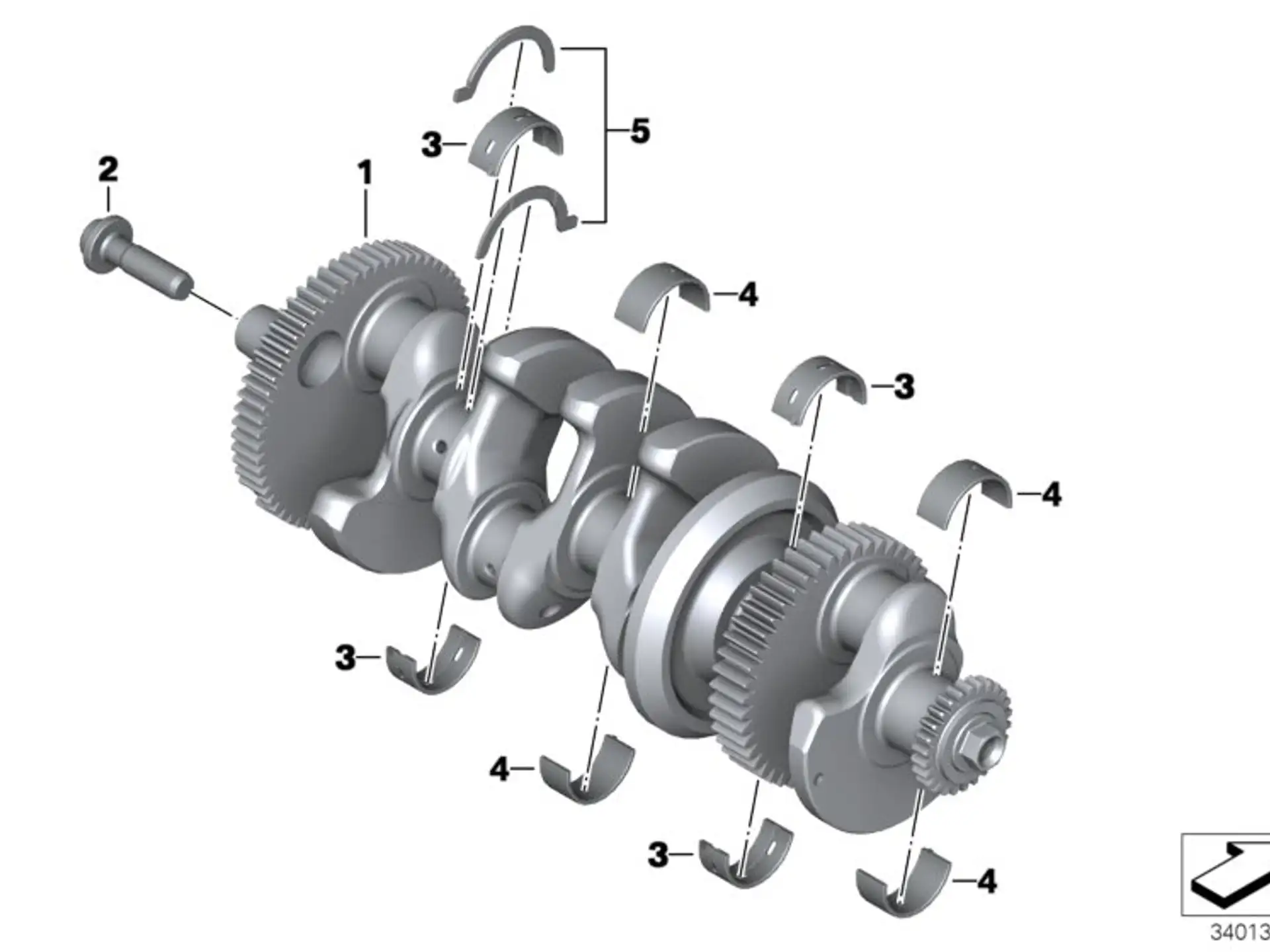 BMW Hauptlagerschale mit Nut / grün K42 K46 K47 K49 K67 K69 11218520163