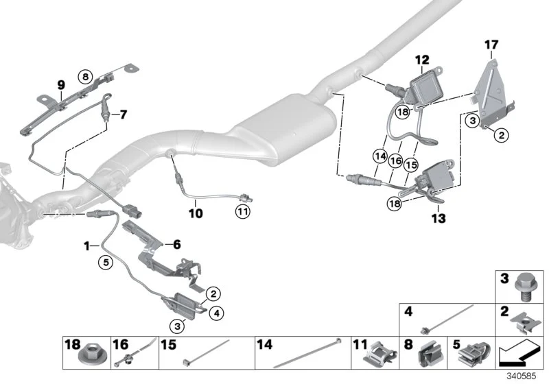 BMW NOX-Sensor F20 F21 F22 F23 F30 F31 F32 F33 F34 F36 G01 G02 G05 G06 G07 G11 G12 G14 G15 G16 G20 G21 G30 G31 G32 13628580410