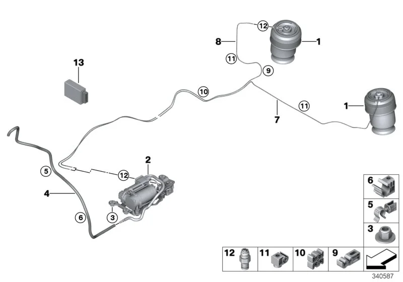BMW Luftfeder hinten F15 F16 37126795013
