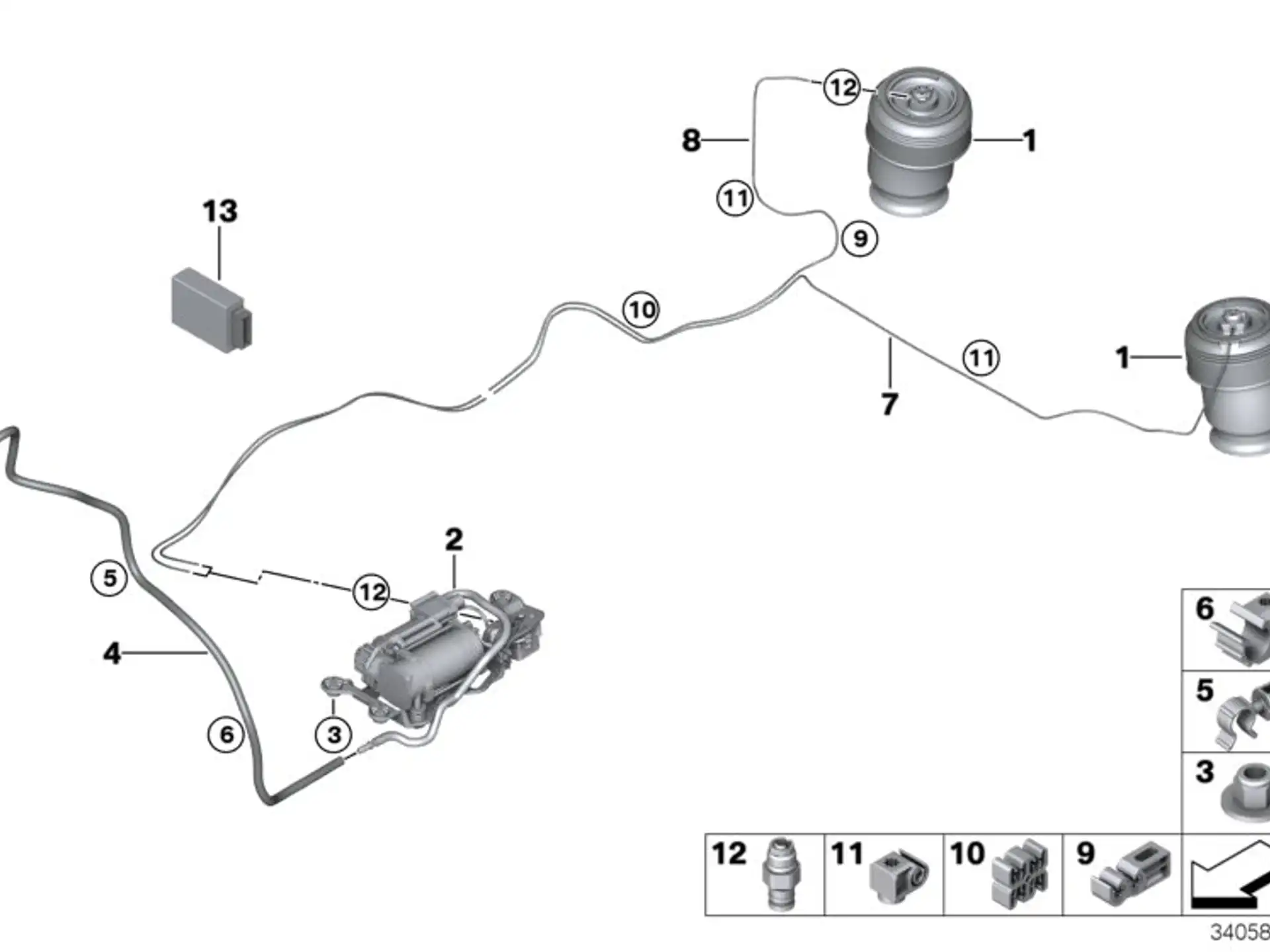 BMW Luftfeder hinten F15 F16 37126795013