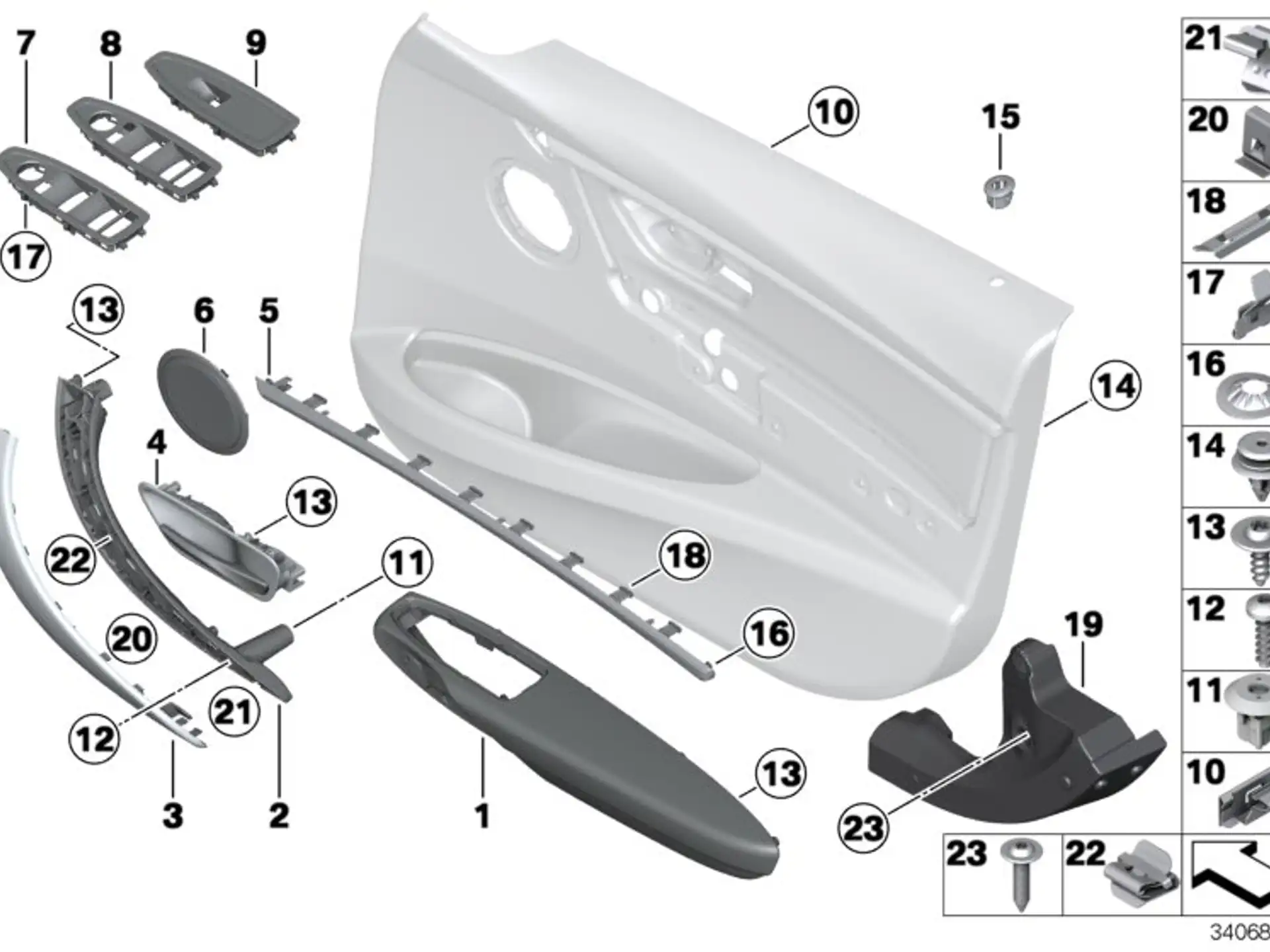 BMW Klammer F15 F16 F25 F30 F31 F32 F33 F80 F82 F83 F85 F86 R60 07149241763