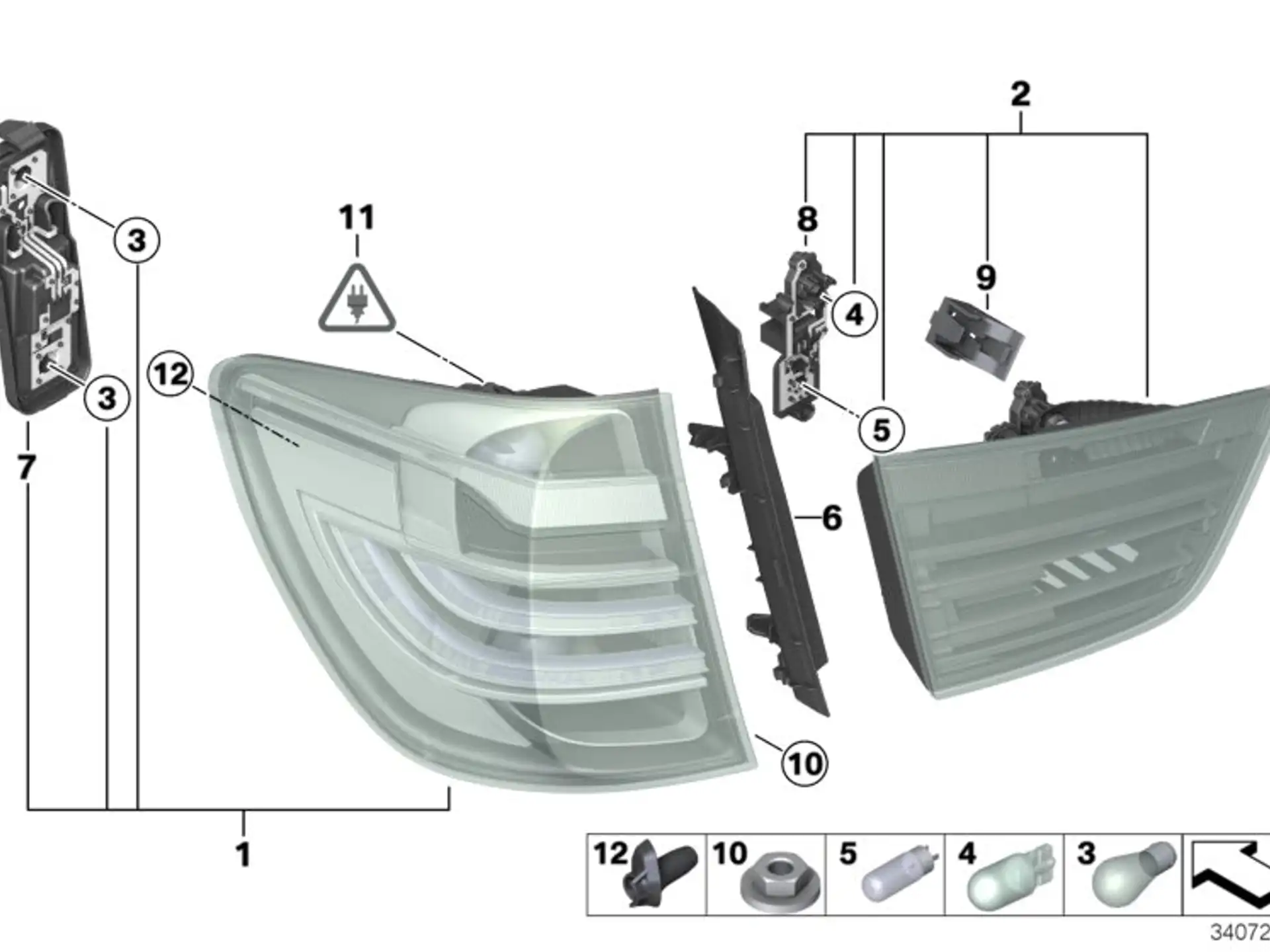 BMW Lampenträger Heckleuchte Seitenwand F25 63217288198