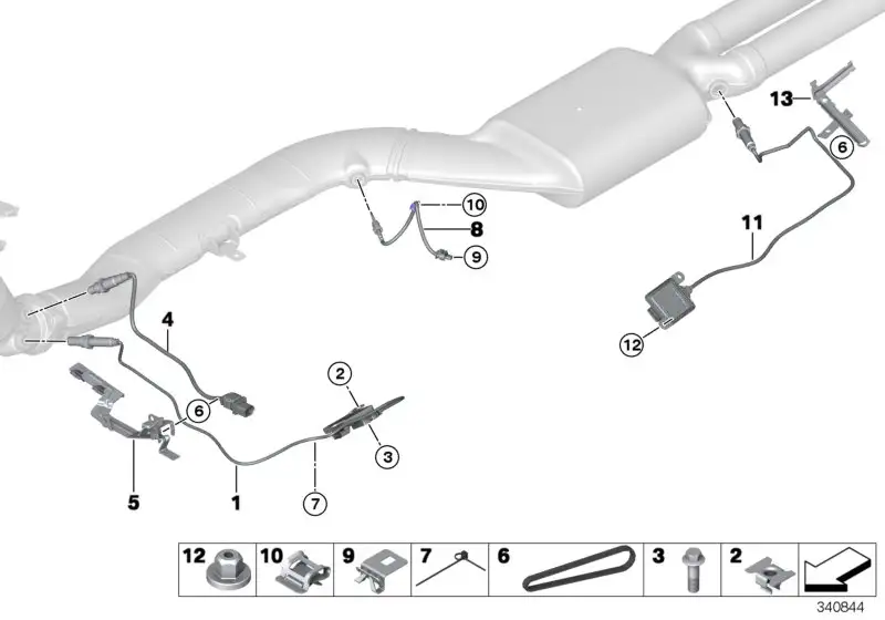 BMW Halter Kabel NOX / Sensor PM F07 F10 F11 13628575543