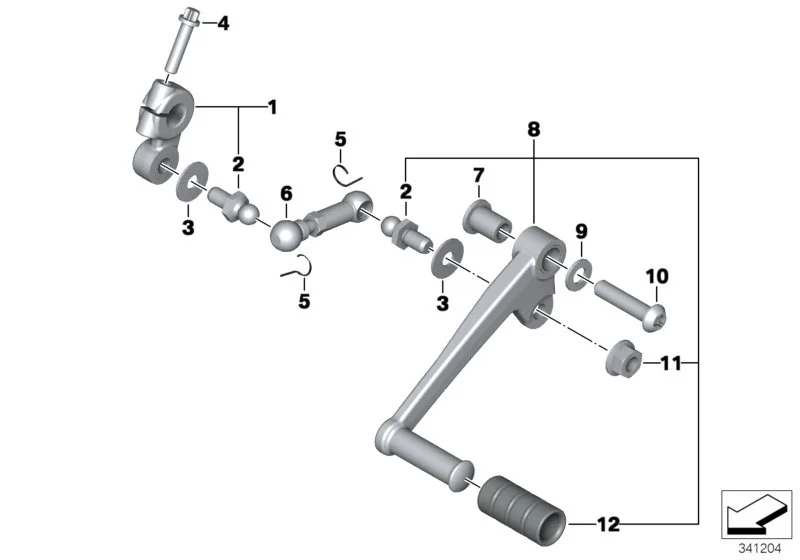 BMW Schalthebel silber K71 K73 23417688853