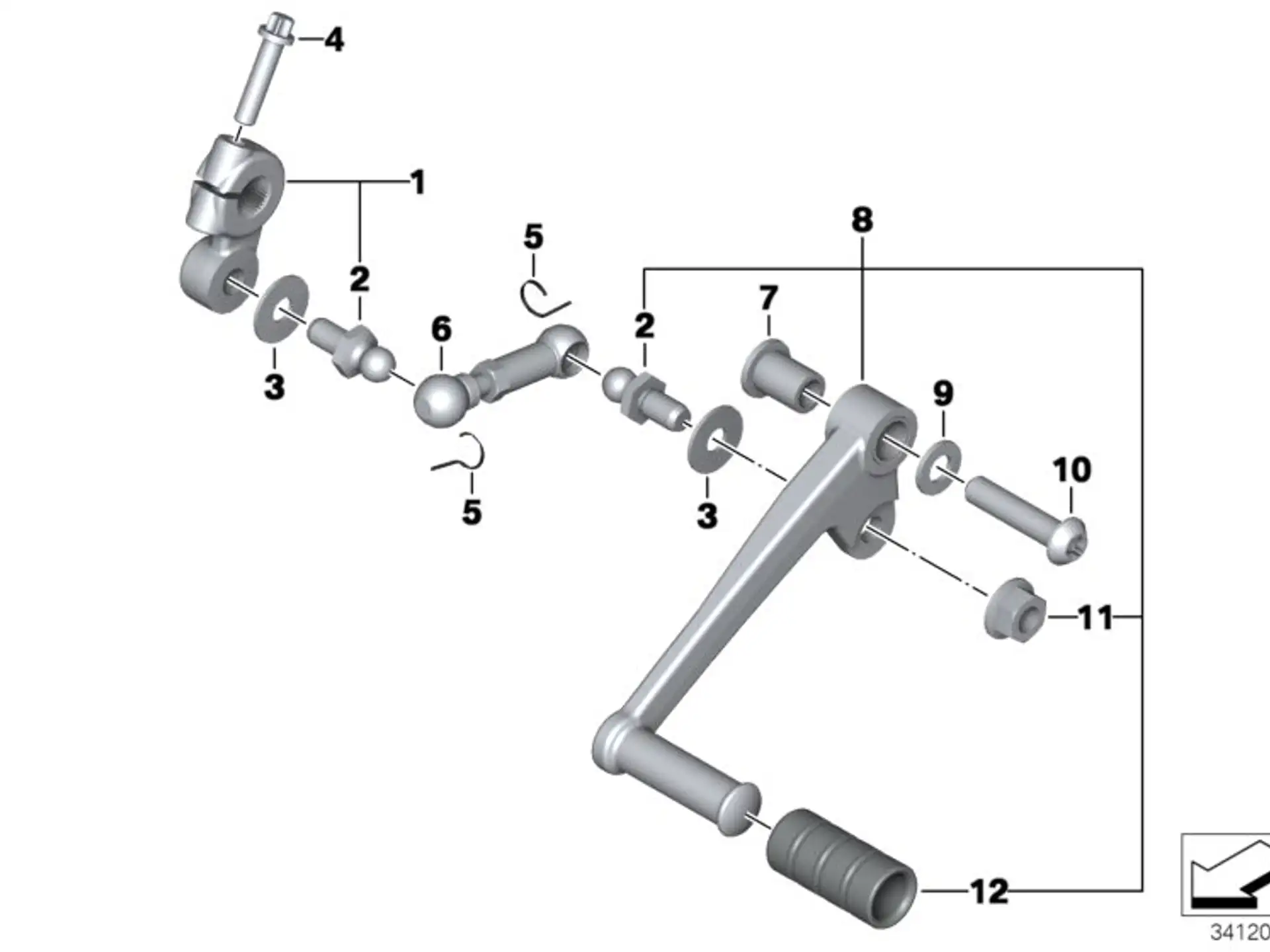 BMW Schalthebel silber K71 K73 23417688853