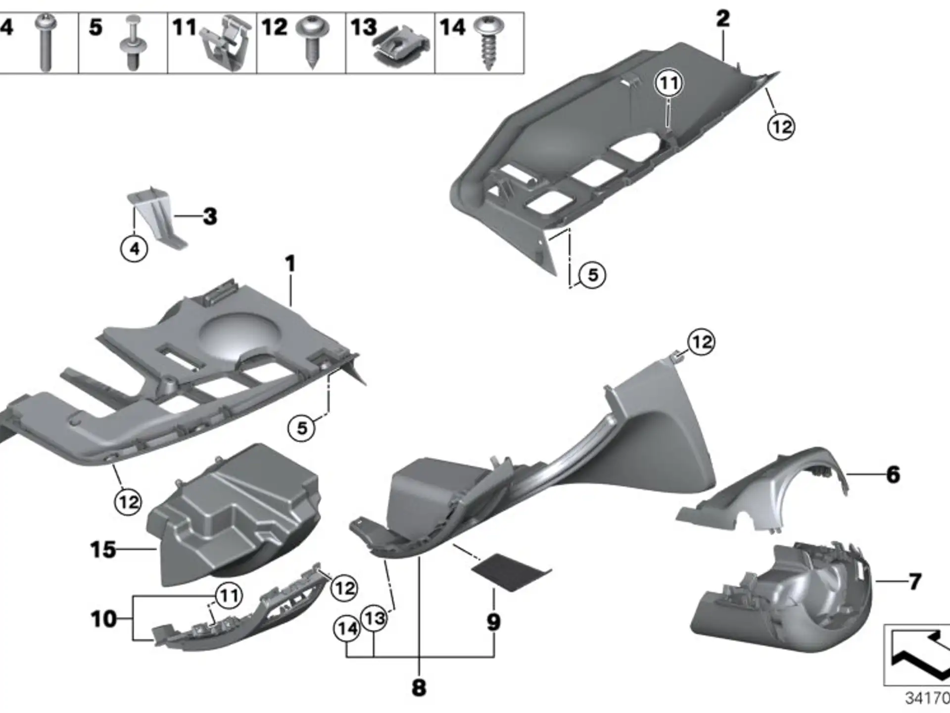 BMW Linsenblechschraube E36 E46 E63 E64 E65 E66 E70 E71 E72 E81 E82 E83 E84 E85 E86 E87 E88 E91 F07 F11 F15 F16 F25 F26 F86 07146977362