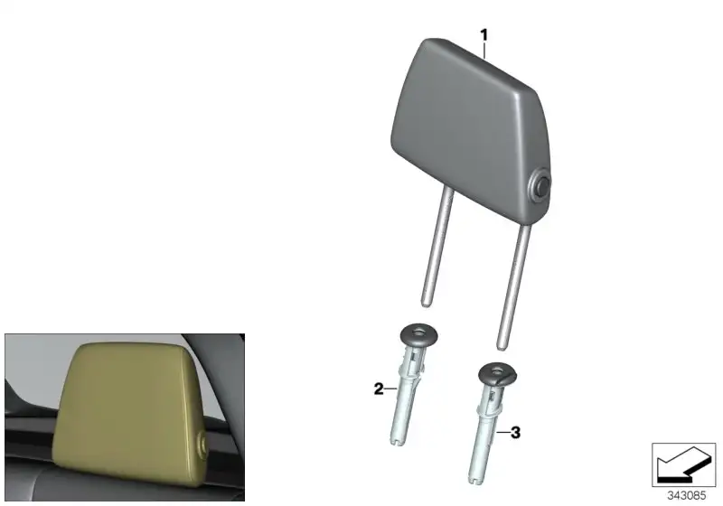 BMW Kopfstütze Stoff I01 52207361317 - Bildposition 01