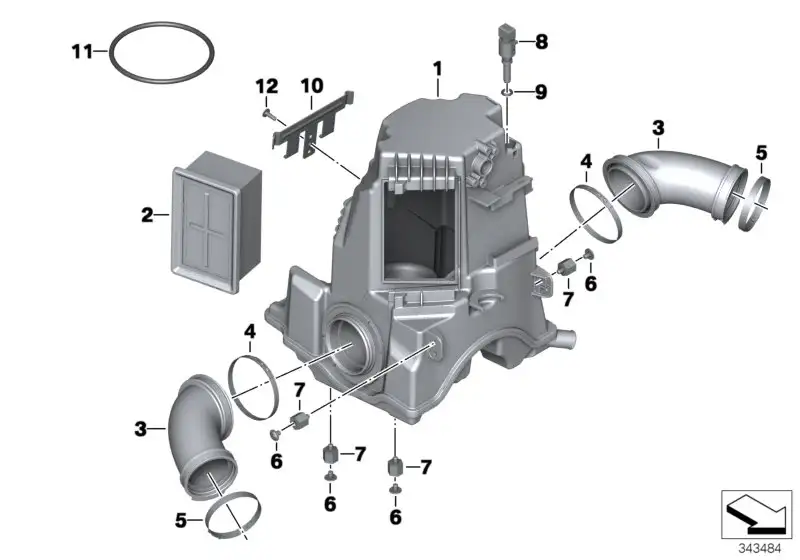 BMW Saugrohr rechts K21 K22 K23 K25 K26 K32 K33 13717712622 - Bil