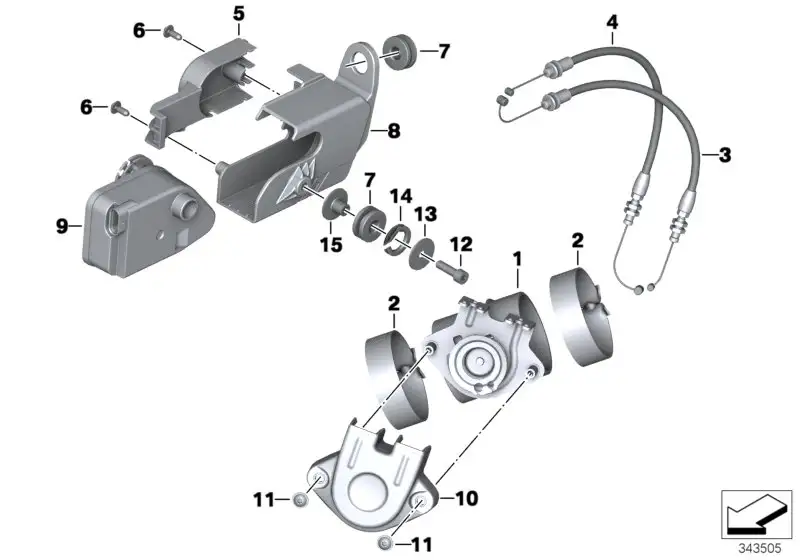 BMW Bowdenzug Schliesser Abgasklappe K21 K25 K26 K27 18307718543