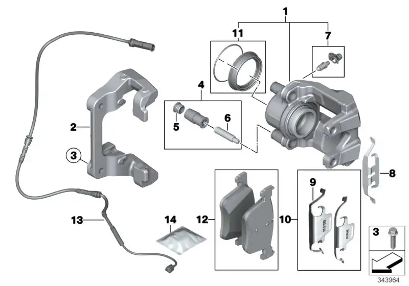 BMW Bremssattelgehäuse rechts F20 F21 F22 F23 F30 F31 F32 F33 F34