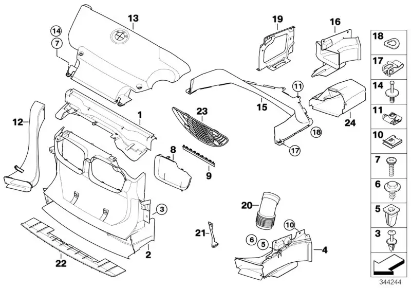 BMW Halter links E46 51717892797