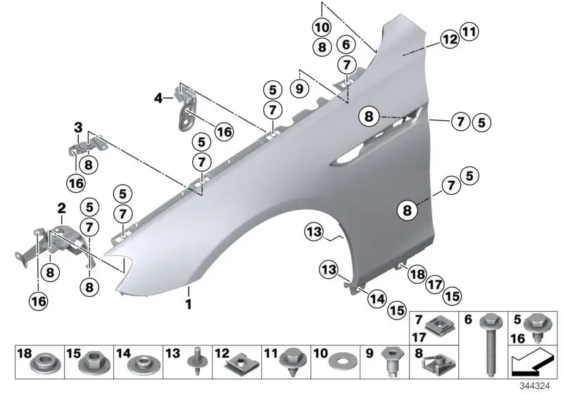 BMW Halter Seitenwand vorne rechts 1 F06 F12 F13 41357230584 - Bi