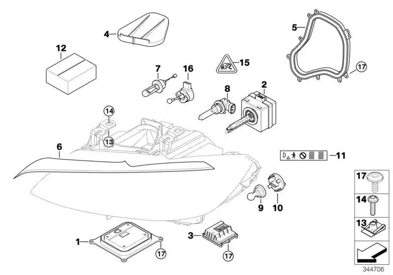 BMW Abdeckkappe E90 E92 E93 63117182393 - 3er