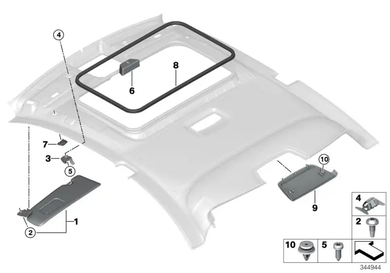 BMW Sonnenblende ohne Label links F22 F87N 51448057937 - 2er F22,