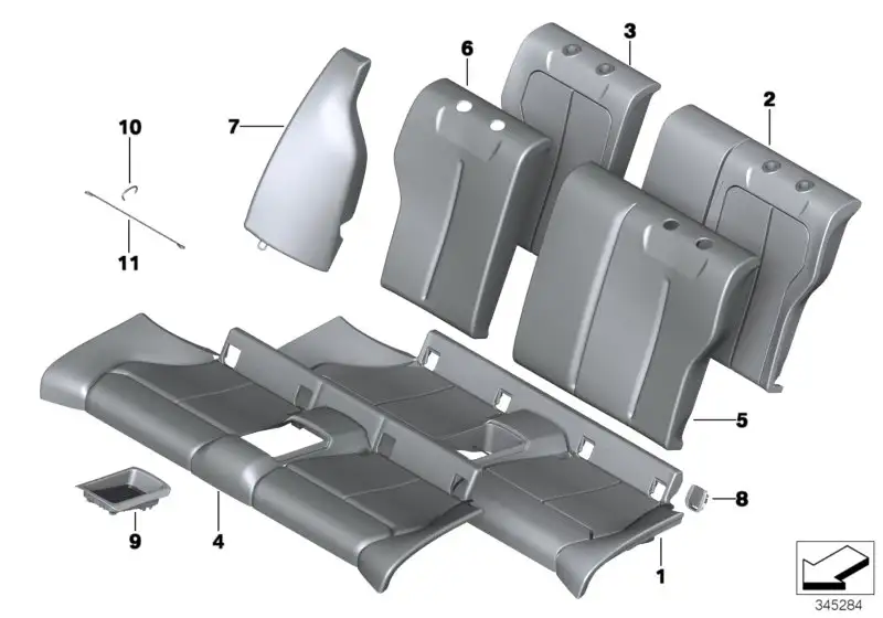 BMW Seitenteil Leder rechts 52207320246 - Bildposition 07