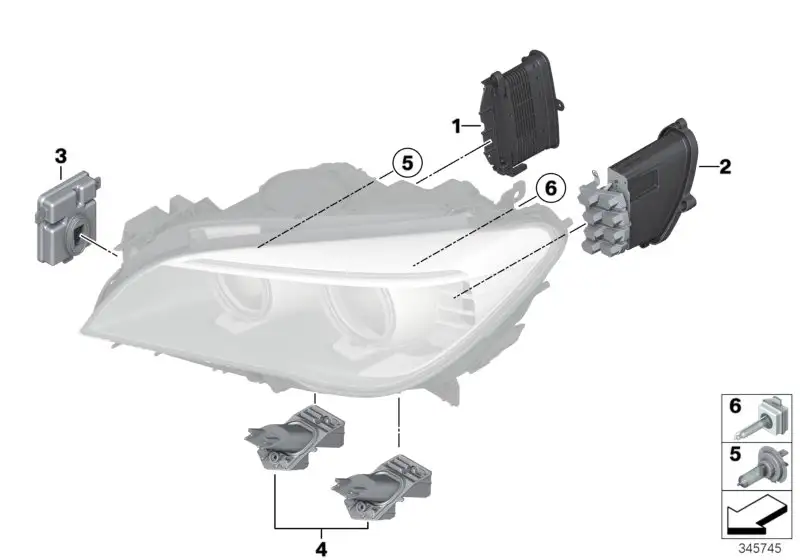 BMW Treibermodul Scheinwerfer F01 F02 63117355074