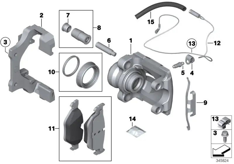 BMW Bremssattelgehäuse links E84 E90 E91 E92 E93 34216769101 - 3e