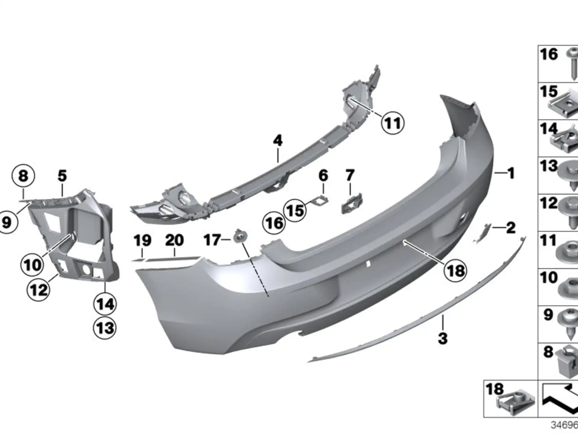 BMW Zierleiste Stossfänger hinten F22 F23 51127314357
