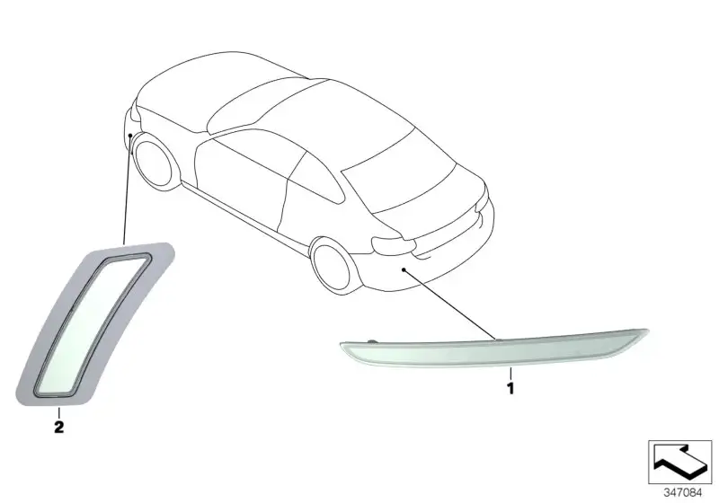 BMW Rückstrahler links F22 F23 63147295421 - 2er F23 Cabrio, 2er