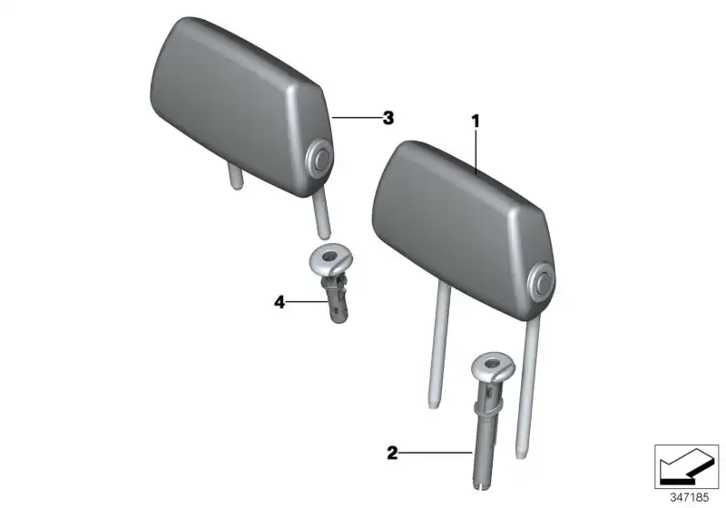 BMW Kopfstütze Leder F20 F21 F22 F30 F31 52207291131 - Bildpositi