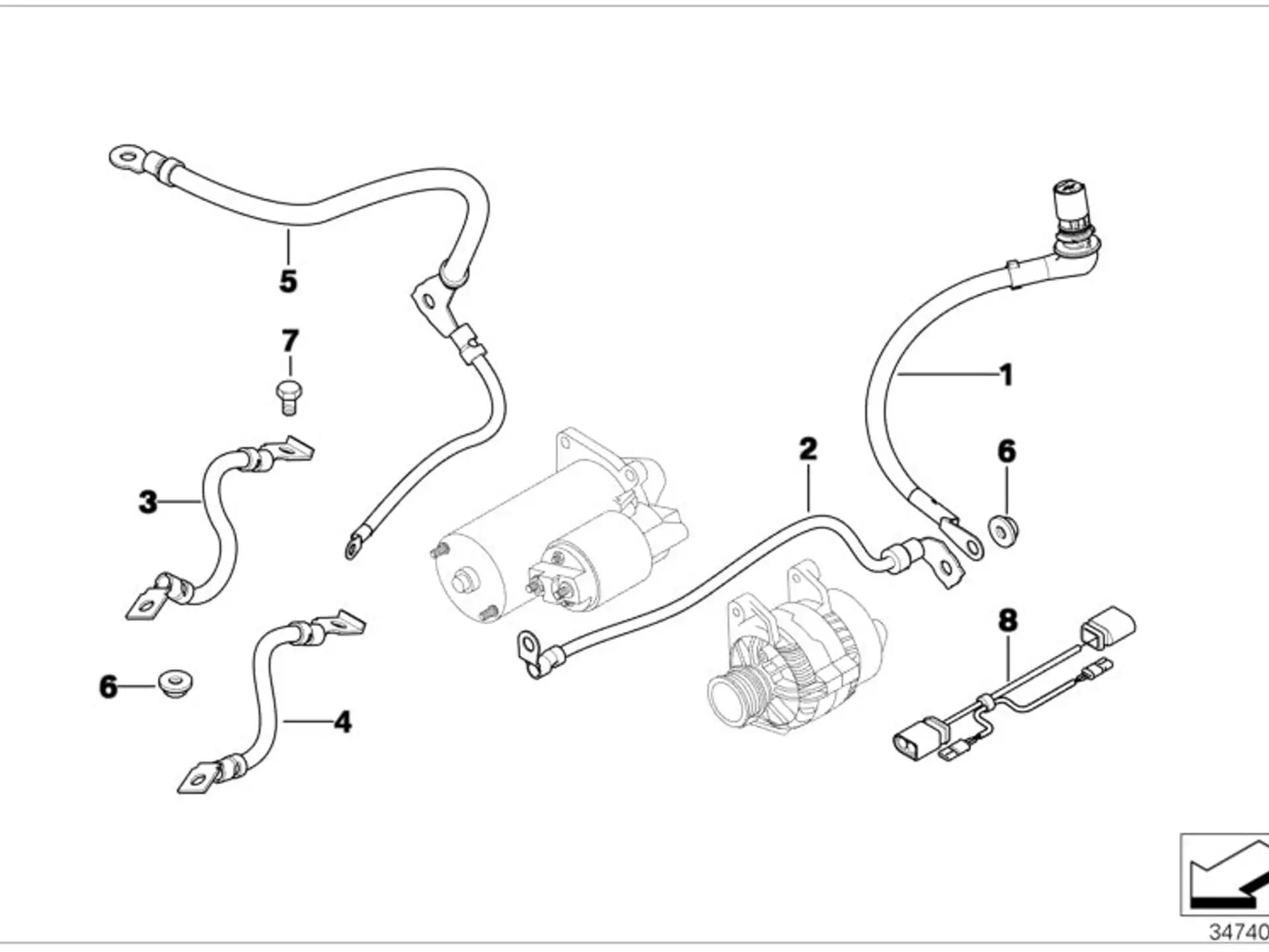 BMW Leitung Glühsystem E46 E53 E60 E61 E63 E64 E65 E66 E83 E90 E91 E92 12427789231