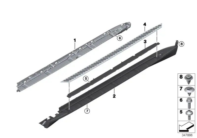 BMW Abdeckung Schweller Trittbrett rechts F15 51777294380 - X5 F1