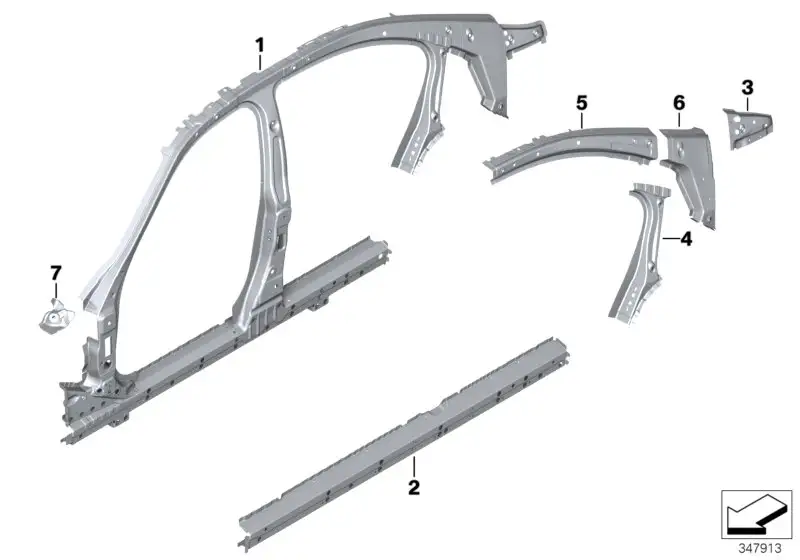 BMW Verstärkung Einstieg links F30 F31 F32 F36 F80 F82 4121729797