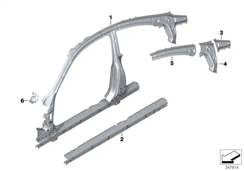 BMW Seitenrahmen Mitte links F32 F82 41007427485 - Bildposition 0