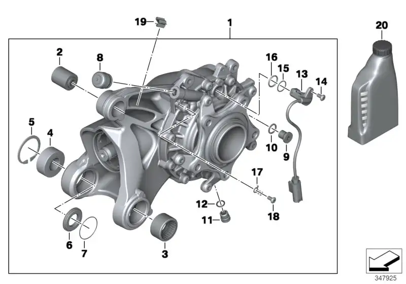 BMW Winkelgetriebe mit Entlüftung asphaltgr. K21 K25 33118526831